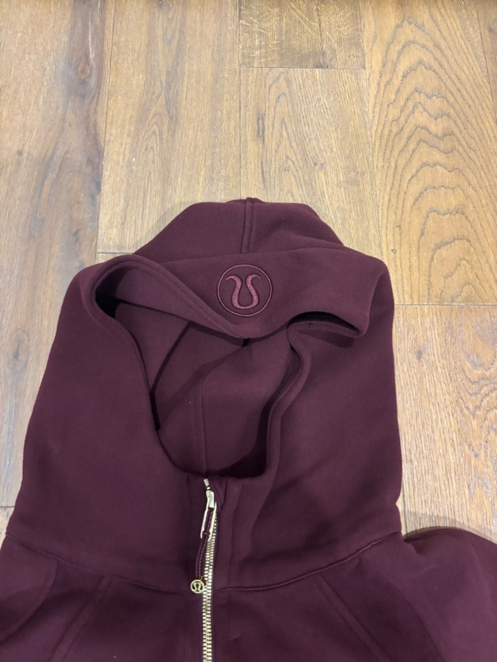 Lululemon Scuba Oversized Half-Zip Hoodie in Burgundy Bay/Gold Sz XL/XXL - Picture 5 of 10